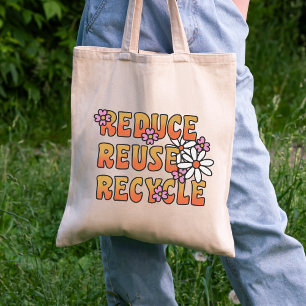 Bolsa Tote Reduza, Reutilize, Recicle   Mensagem social posit