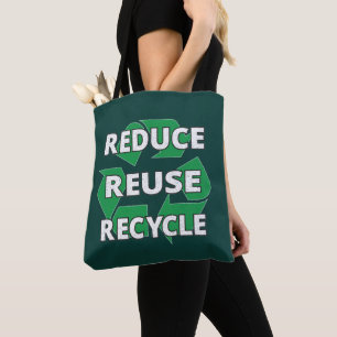 Bolsa Tote Reduzir a reutilização do Reciclar Terra no dia a