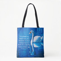 Reflexão do Cisne de Cotação Inspiracional Azul e 