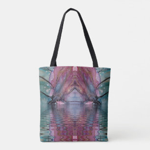 Bolsa Tote reflexo colorido do túnel do abstrato