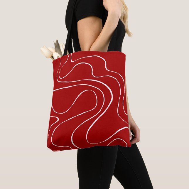 Bolsa Tote Refluxo e Fluxo 2 em Vermelho e Branco (Close Up)