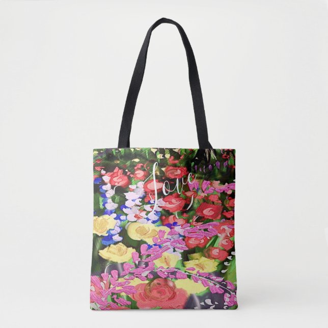 Bolsa Tote Refrigeração De Flores Brilhantes De Pintura Multi (Frente)