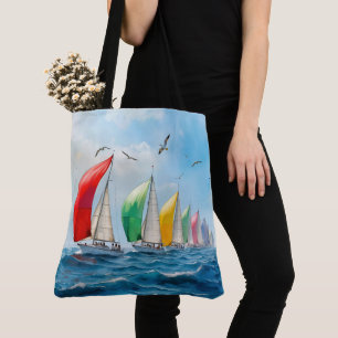 Bolsa Tote Regata de Velozes no Alto Mar