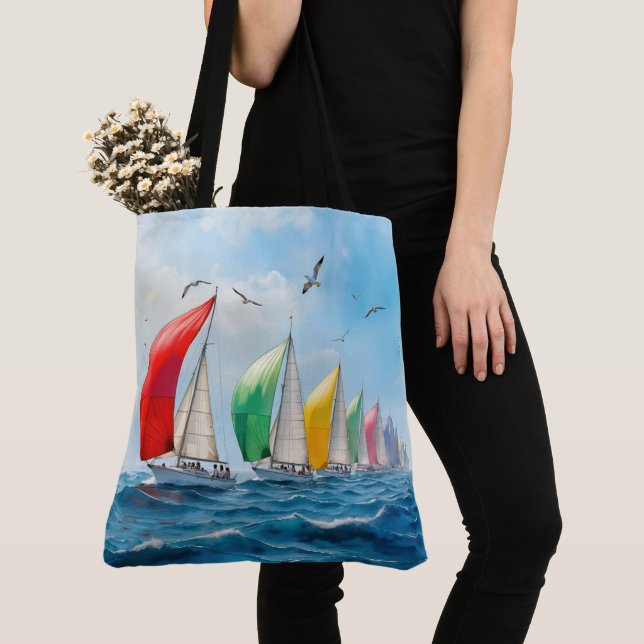 Bolsa Tote Regata de Velozes no Alto Mar (Close Up)