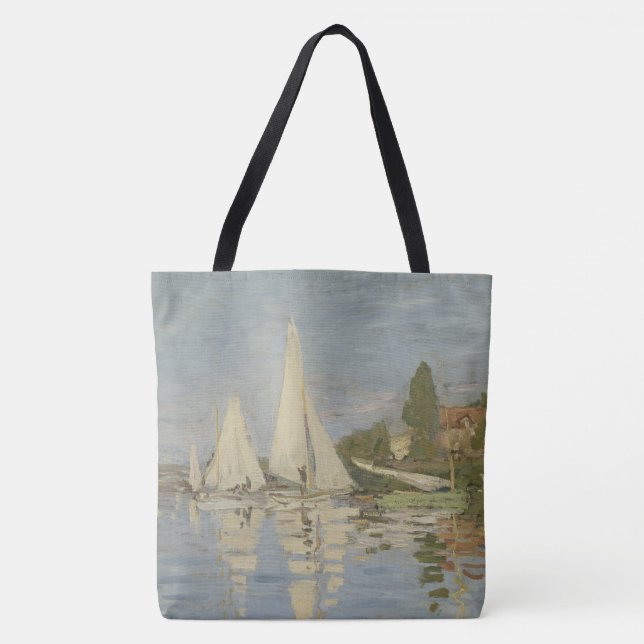Bolsa Tote Regattas at Argenteuil, OIl Painting, Claude Monet (Frente)