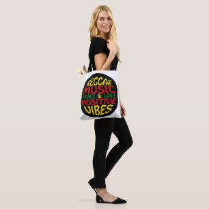 Bolsa Tote Reggae design com declarações e citações positivas