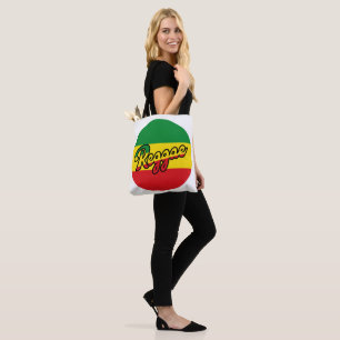 Bolsa Tote Reggae Música com cores de sinalizador reggae