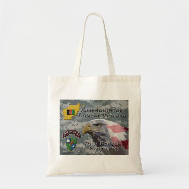 Bolsa Tote Regimento de 75° Ranger de Combate Afegão Veterano (Frente)