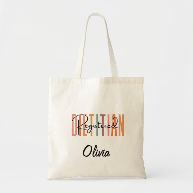 Bolsa Tote Registered Dietitian Customized Name (Frente)