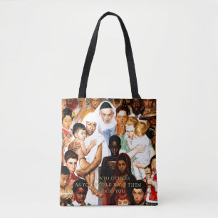 Bolsa Tote Regra de ouro (faça até outro) por Norman Rockwe