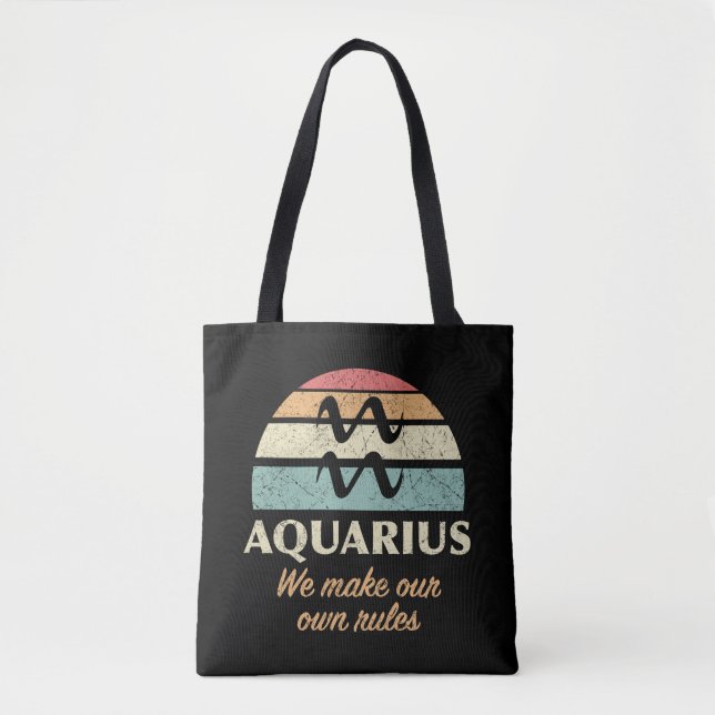Bolsa Tote Regras Engraçadas do Aquarius Zodiac (Frente)