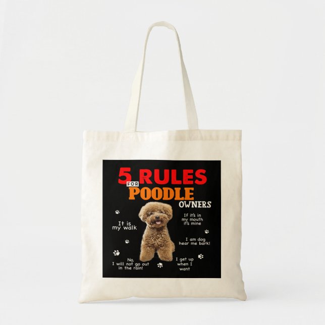 Bolsa Tote Regras Para Proprietários De Poodle (Frente)
