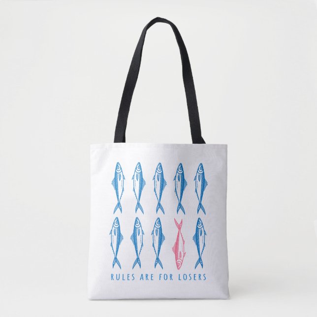 Bolsa Tote "Regras são para Perdedores" Divertido Boho Costei (Frente)