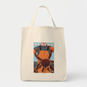 Bolsa Tote Rei caranguejo e poster das viagens vintage do