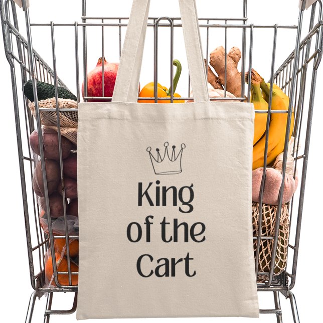 Bolsa Tote Rei do Carrinho Mercado de Supermercados (Shop now and carry your groceries with confidence and flair – reign over the cart like never before!)