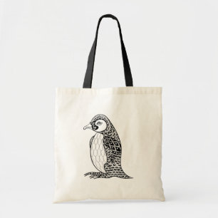 Bolsa Tote Rei pinguim artístico Zendoodle