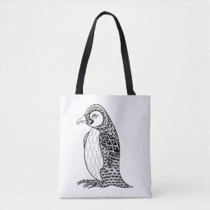 Bolsa Tote Rei pinguim artístico Zendoodle 2