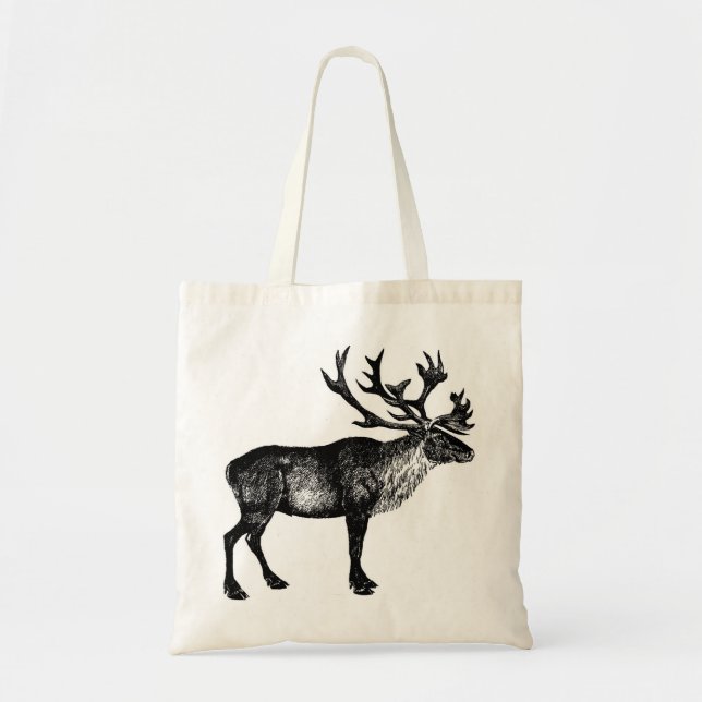 Bolsa Tote Reindeer Bag, Elk Design, Natureza (Frente)
