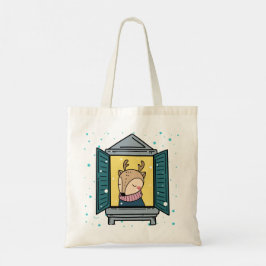 Bolsa Tote Reindeer Na Janela