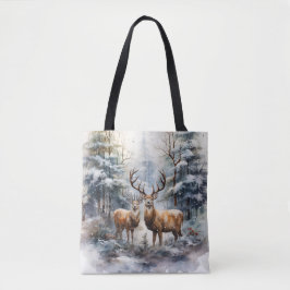 Bolsa Tote Reindeer na Wonderland de inverno