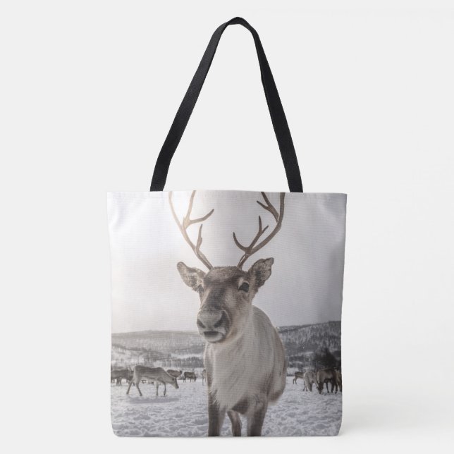 Bolsa Tote Reindeer Nature Photo (Frente)