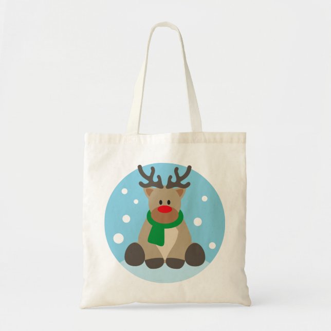Bolsa Tote Reindeer Rudolph Natal Dezembro (Frente)
