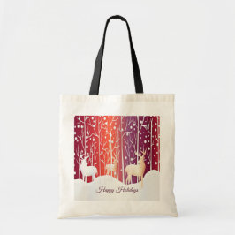 Bolsa Tote Reindeer Snowy Holiday
