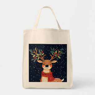 Bolsa Tote Reindeer Starry Natal Twinkle Night