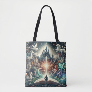 Bolsa Tote Reino da Imaginação: Livros de Fantasia