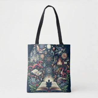 Bolsa Tote Reino da Imaginação: Livros de Fantasia