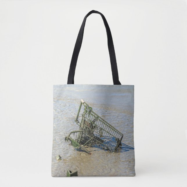 Bolsa Tote Rejeitado comprando a sacola do trole (Frente)