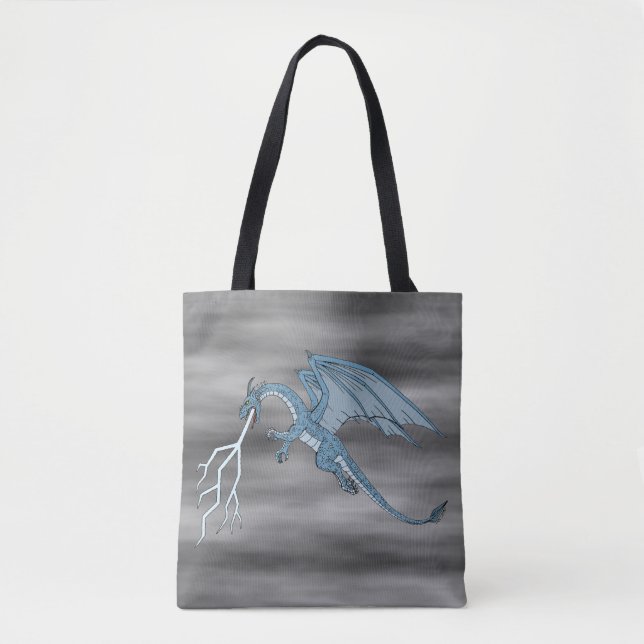 Bolsa Tote Relâmpago Blue Dragon Spitting (Frente)