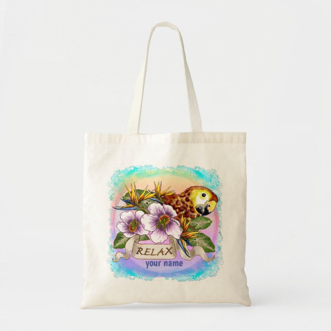 Bolsa tote relax de papagaio (Frente)
