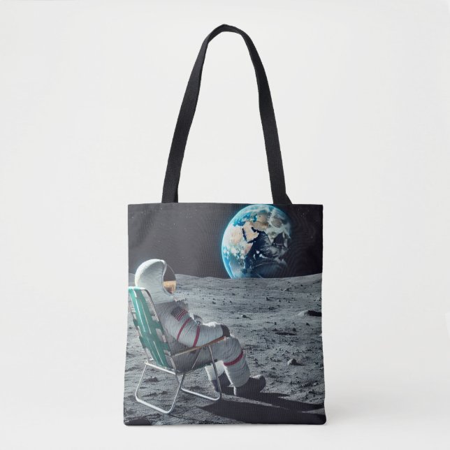 Bolsa Tote Relaxando a barra de ferramentas do astronauta - V (Frente)