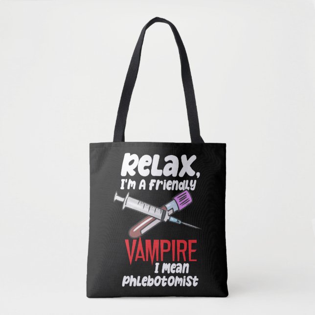 Bolsa Tote Relaxe, eu sou um vampiro amistoso, quero dizer fl (Frente)