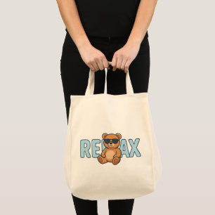Bolsa Tote Relaxe Urso de Teddy com Design de Cartografia de