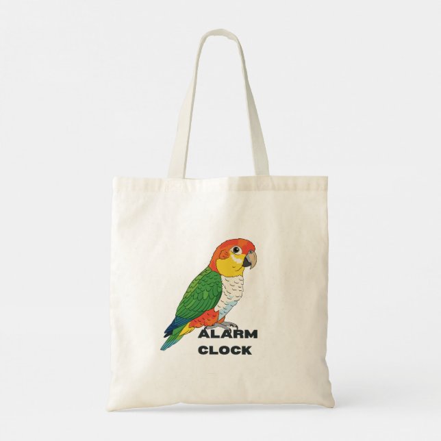 Bolsa Tote Relógio Alarme Conure Sol – Design de Papagaio Alt (Verso)
