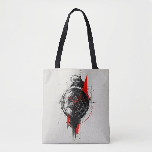 Bolsa Tote Relógio de Bolso Trash Polka Abstrato (Frente)