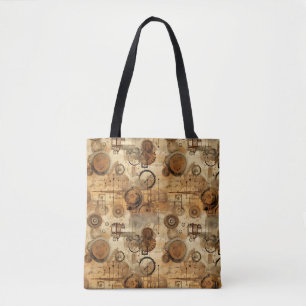Bolsa Tote Relógio Steampunk Rústico Grunge