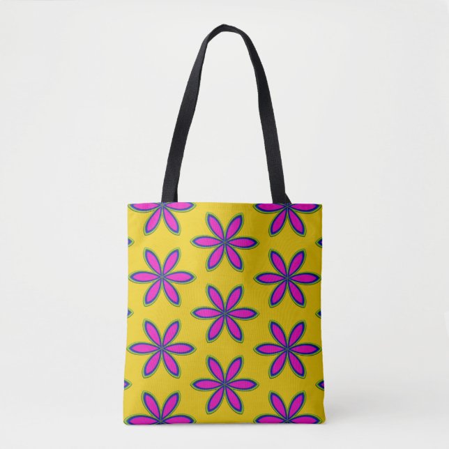 Bolsa Tote Remendo de Flor Roxa (Frente)