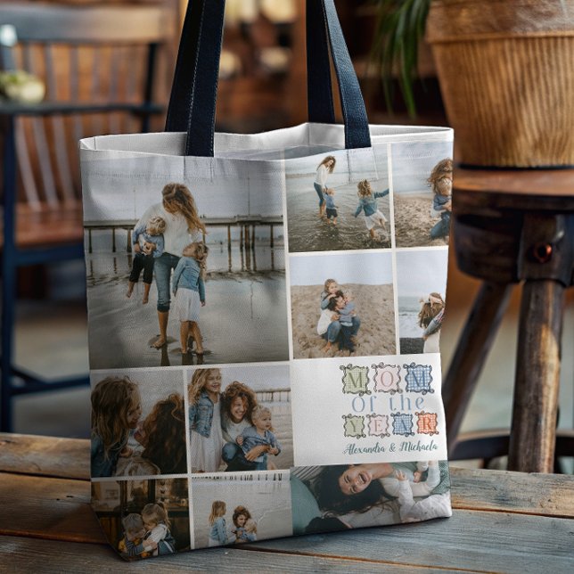 Bolsa Tote Remendo de Mãe do Ano Projeto de Foto (Criador carregado)