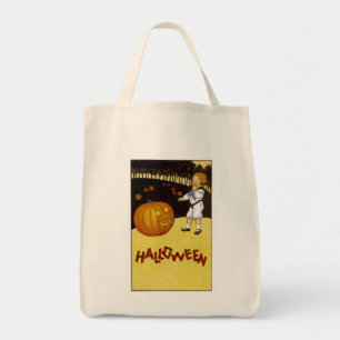 Bolsa Tote Remendo o'Lantern o Dia das Bruxas da abóbora de