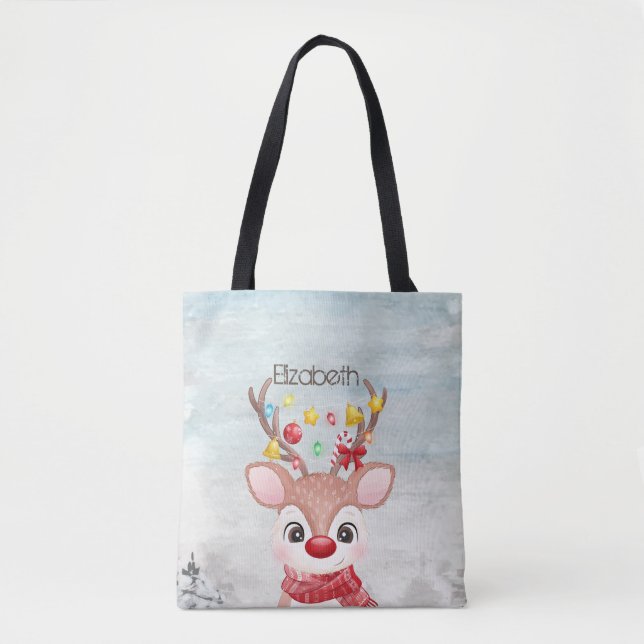 Bolsa Tote Renas de Natal Adoráveis (Frente)