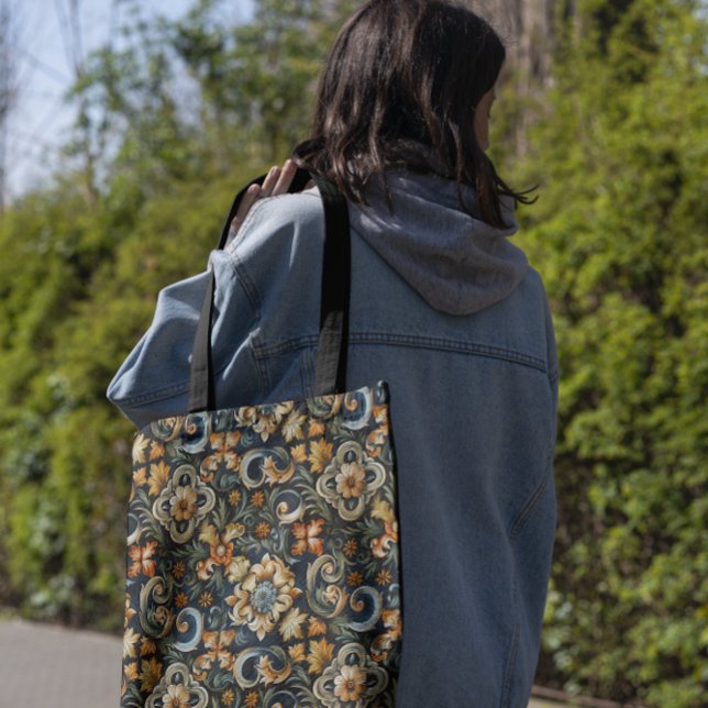 Bolsa Tote Renascença italiana em azul (Criador carregado)