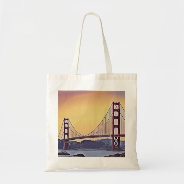 Bolsa Tote Rendição artística da ponte Ouro Gate (Frente)