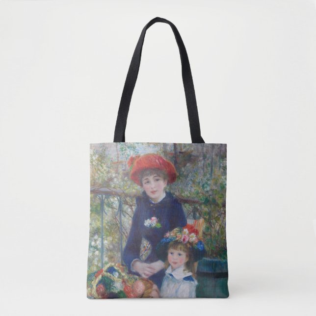 Bolsa Tote Renoir Duas Irmãs Varanda Impressionismo Francês  (Frente)