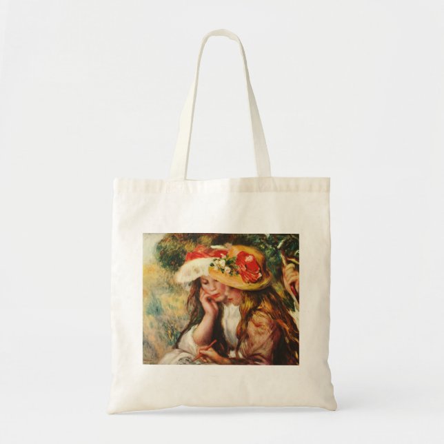 Bolsa Tote Renoir duas meninas que lêem na sacola do jardim (Frente)