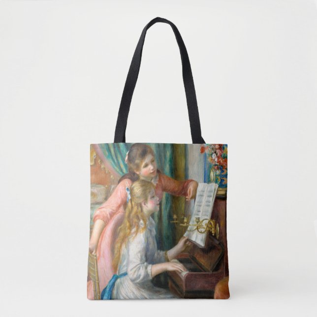 Bolsa Tote Renoir Girls no Piano Impressionismo Pintura (Frente)