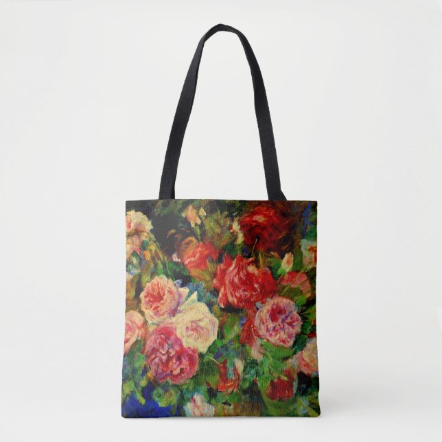 Bolsa Tote Renoir - Rosas, pintura famosa, (Frente)