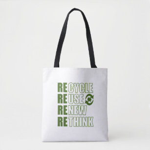 Bolsa Tote repensar a reutilização do reciclar